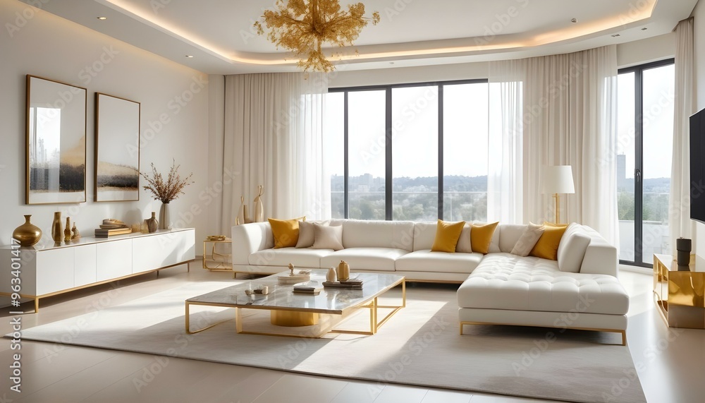 Fototapeta premium Photo interior modern design room 3d illustration