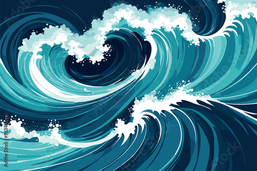 Dynamic Ocean Waves with Foamy Crests