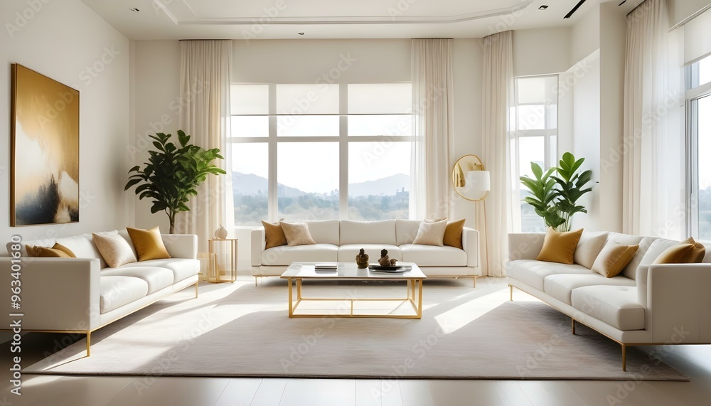 Fototapeta premium Photo interior modern design room 3d illustration