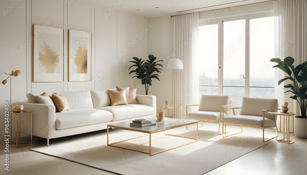 Photo interior modern design room 3d illustration Photo interior modern design room 3d illustration