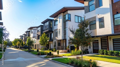 Modern threestory homes near Panorama Park in Richardson North Dallas. Concept Real Estate, Residential Properties, Three-Story Homes, Panorama Park, Richardson North Dallas 