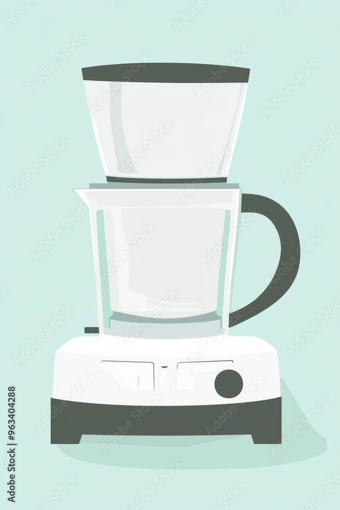 Stylish Blender and Coffee Maker Illustration Stylish Blender and Coffee Maker Illustration
