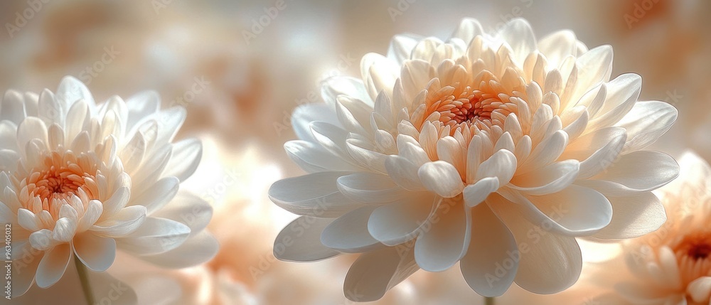 Delicate White Flower with Peach-Colored Center Delicate White Flower with Peach-Colored Center