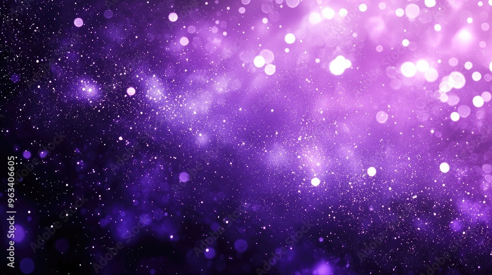 Fototapeta premium Create an image of a smokey purple backdrop. It should have multiple small LED lights scattered across to mimic the appearance of stars. 