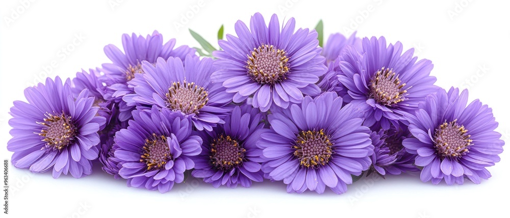 A Close-Up of a Bunch of Lilac Flowers with Yellow Centers A Close-Up of a Bunch of Lilac Flowers with Yellow Centers