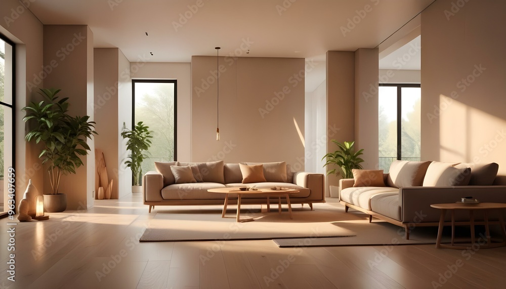 Fototapeta premium Photo interior modern design room 3d illustration