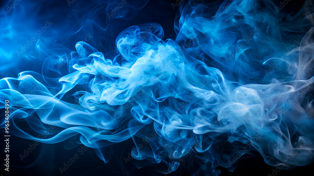 Obraz premium Blue smoke on dark background