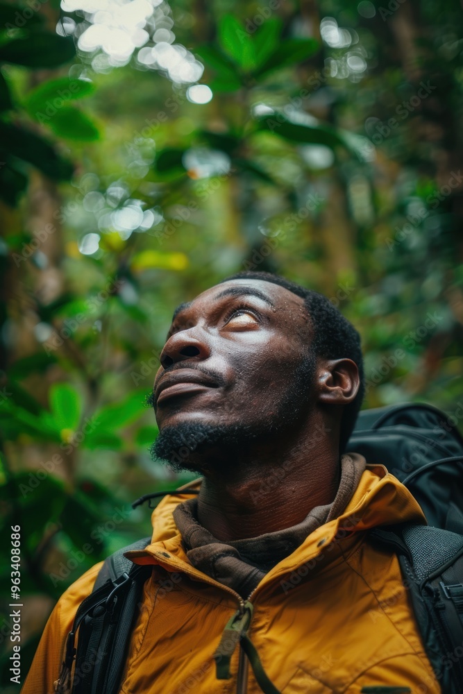 Trekking in nature, contemplating during a hiking journey or adventure for freedom. Engaging in exercise and wellness in a natural setting or park Trekking in nature, contemplating during a hiking journey or adventure for freedom. Engaging in exercise and wellness in a natural setting or park