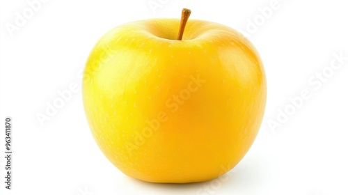 A Single Yellow Apple Isolated on a White Background