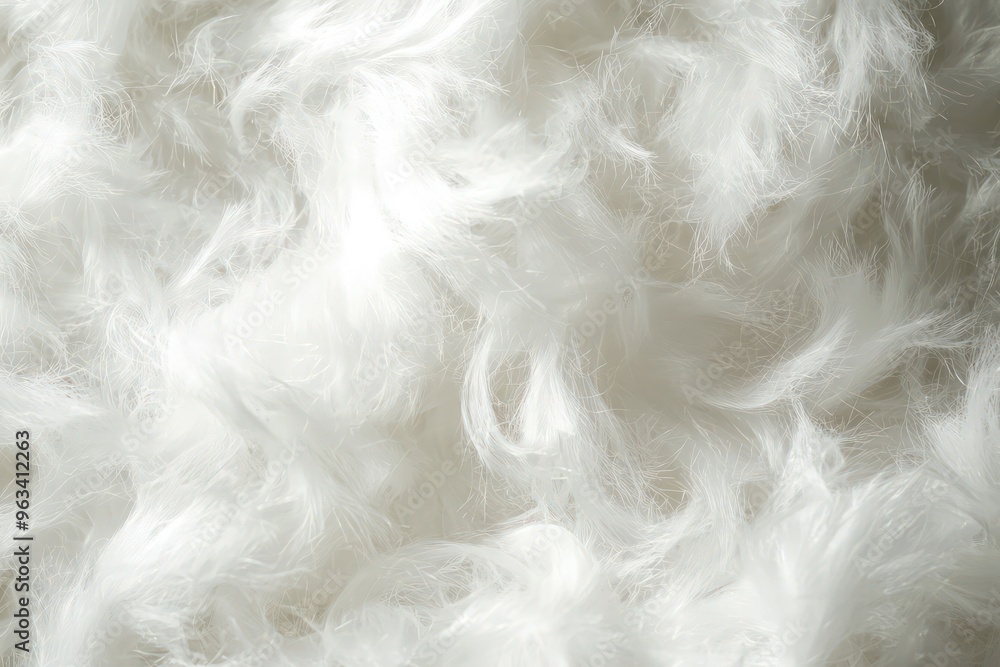 A depiction of fluffy white material, likely fur or feathers, illustrating softness and purity in a tactile visual experience. A depiction of fluffy white material, likely fur or feathers, illustrating softness and purity in a tactile visual experience.