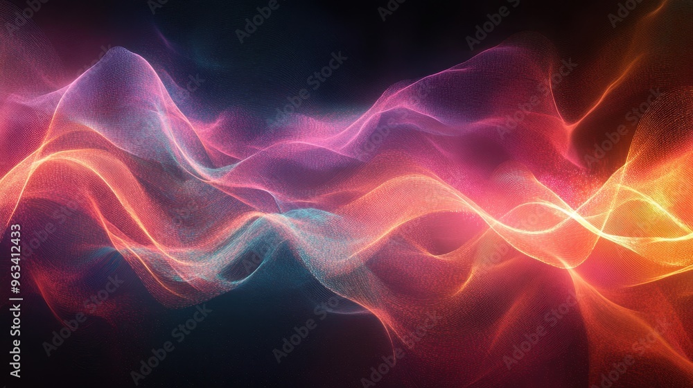 Digital Connectivity: Abstract Waves of Data Flow in Colorful Network Background Digital Connectivity: Abstract Waves of Data Flow in Colorful Network Background