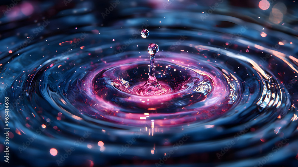 Cosmic Water Droplet Abstract: A Vibrant Splash of Color and Light Cosmic Water Droplet Abstract: A Vibrant Splash of Color and Light
