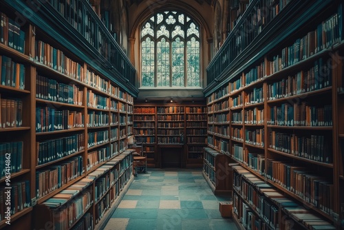 Old World Charm Library Filled with Books..