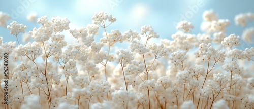 Wallpaper Mural Delicate White Flowers Against a Blue Sky Torontodigital.ca