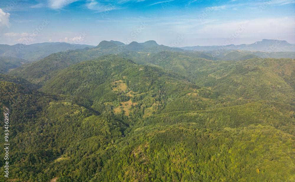Obraz premium Aerial view of Apuseni Mountains in Romania