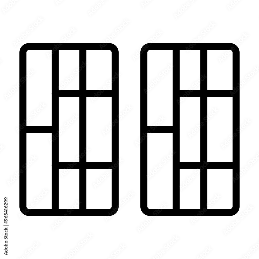 Flooring (Wood) Vector Line Icon Design Flooring (Wood) Vector Line Icon Design