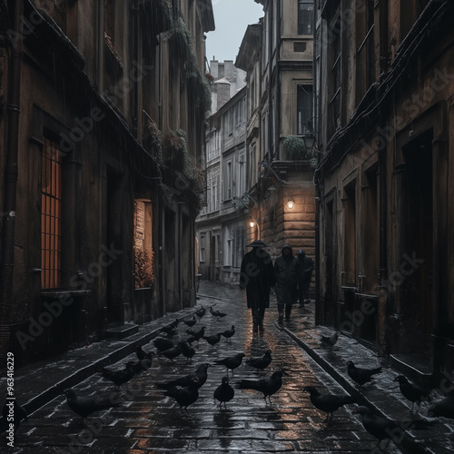 Dreary back alley way of London 