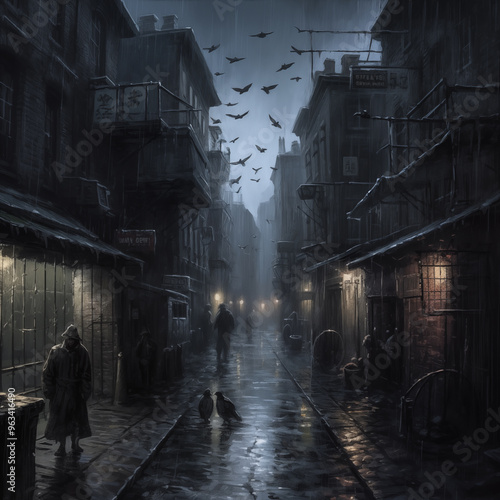 Dreary back alley way of London 