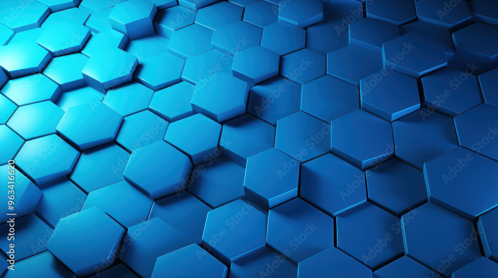 Blue hexagon background. Close-up Hexagonal shapes. Honeycomb pattern. Technology, digital and futuristic design. Polygonal, geometric wallpaper. Blue hexagon background. Close-up Hexagonal shapes. Honeycomb pattern. Technology, digital and futuristic design. Polygonal, geometric wallpaper.