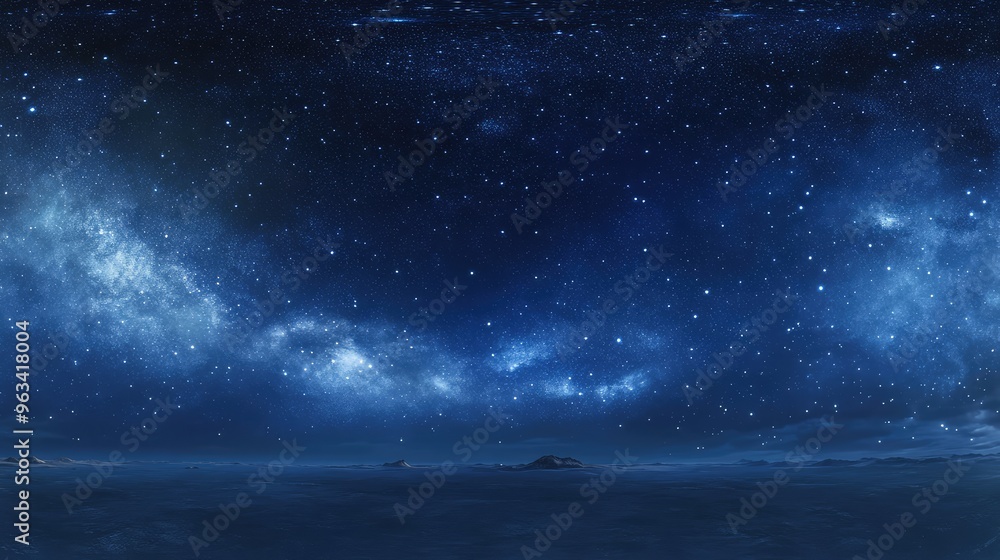360-degree starry night sky environment map, with a blue tone and stars scattered in the upper left corner, conveying a sense of calm and beauty 360-degree starry night sky environment map, with a blue tone and stars scattered in the upper left corner, conveying a sense of calm and beauty