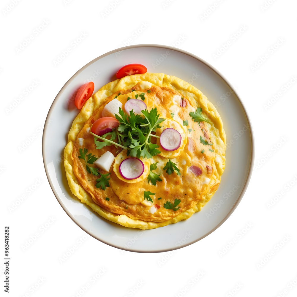 Omelet Perfection With Tomatoes - High-Detail Image for Food Promotions Omelet Perfection With Tomatoes - High-Detail Image for Food Promotions