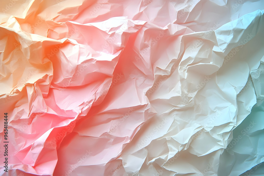 Pink and Orange Gradient Crumpled Paper Texture Background Pink and Orange Gradient Crumpled Paper Texture Background