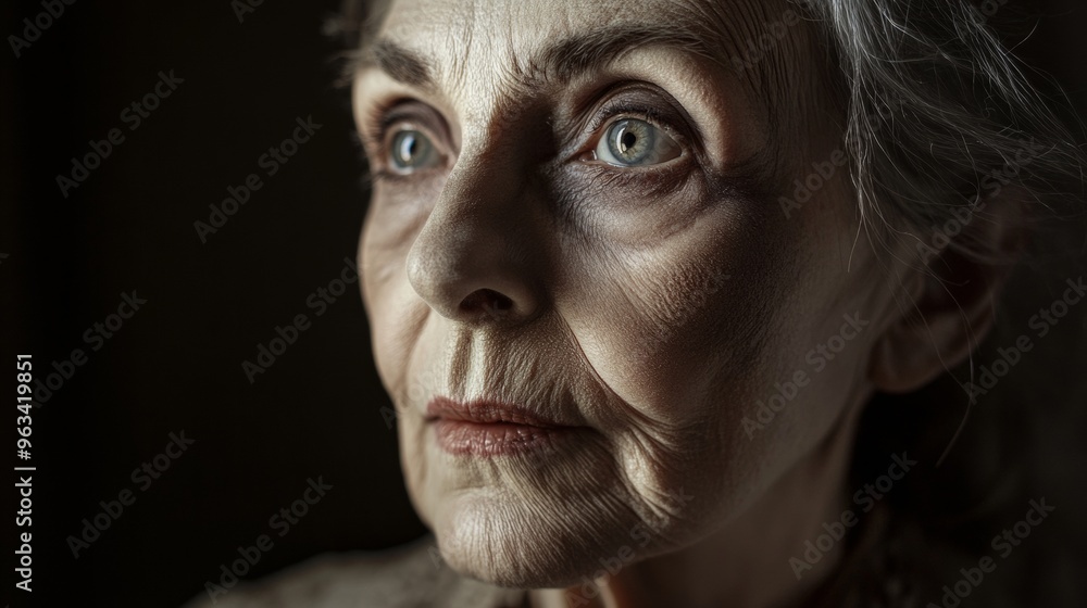 A woman with a serious expression on her face A woman with a serious expression on her face