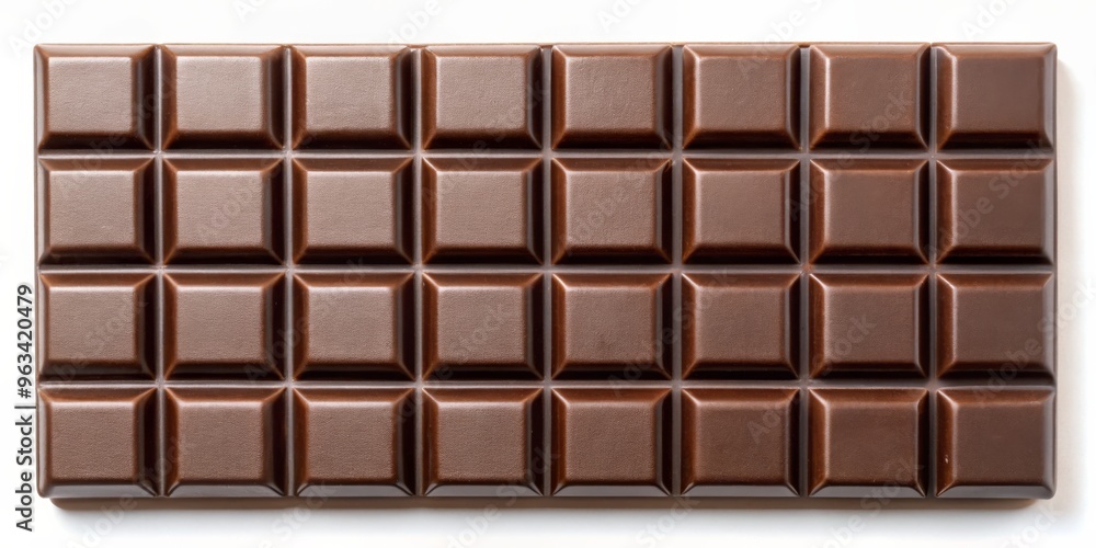 Closeup of a Chocolate Bar, with Smooth Texture and Glossy Finish, White Background, Sweet Treat, Dark Chocolate, Dessert, Chocolate Bar Closeup of a Chocolate Bar, with Smooth Texture and Glossy Finish, White Background, Sweet Treat, Dark Chocolate, Dessert, Chocolate Bar