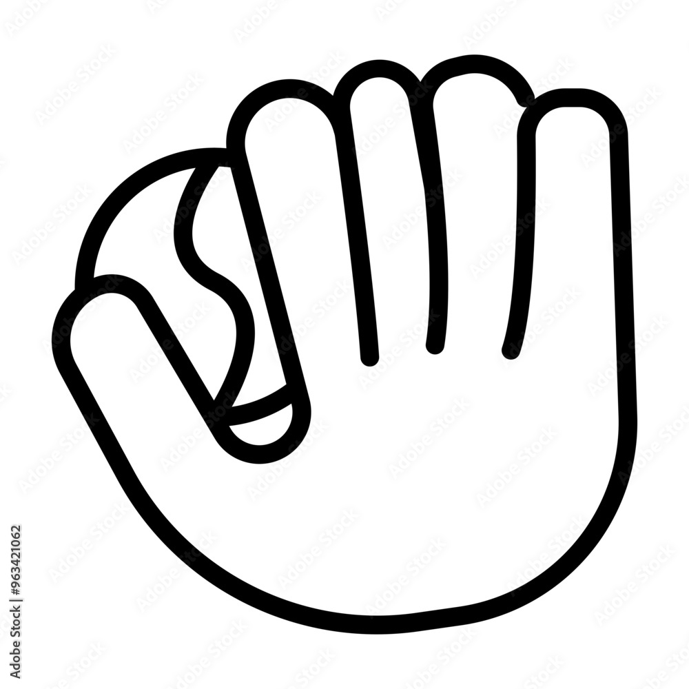 Baseball Glove Vector Line Icon Design Baseball Glove Vector Line Icon Design