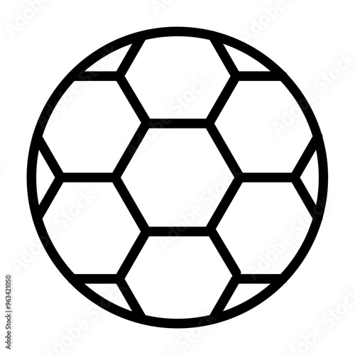 Soccer Ball Vector Line Icon Design