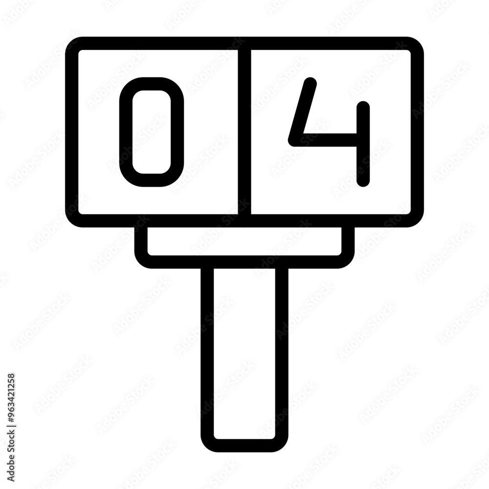 Scoreboard Vector Line Icon Design Scoreboard Vector Line Icon Design