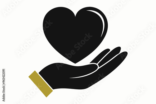 Heart in hand icon vector illustration L.eps