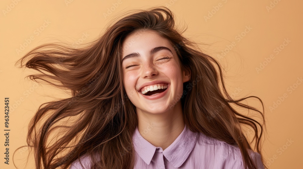 The Joyful Smiling Young Woman The Joyful Smiling Young Woman