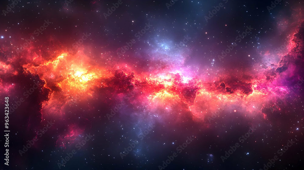 Cosmic Abstract Background - A River of Stars and Nebulae in Vivid Colors Cosmic Abstract Background - A River of Stars and Nebulae in Vivid Colors