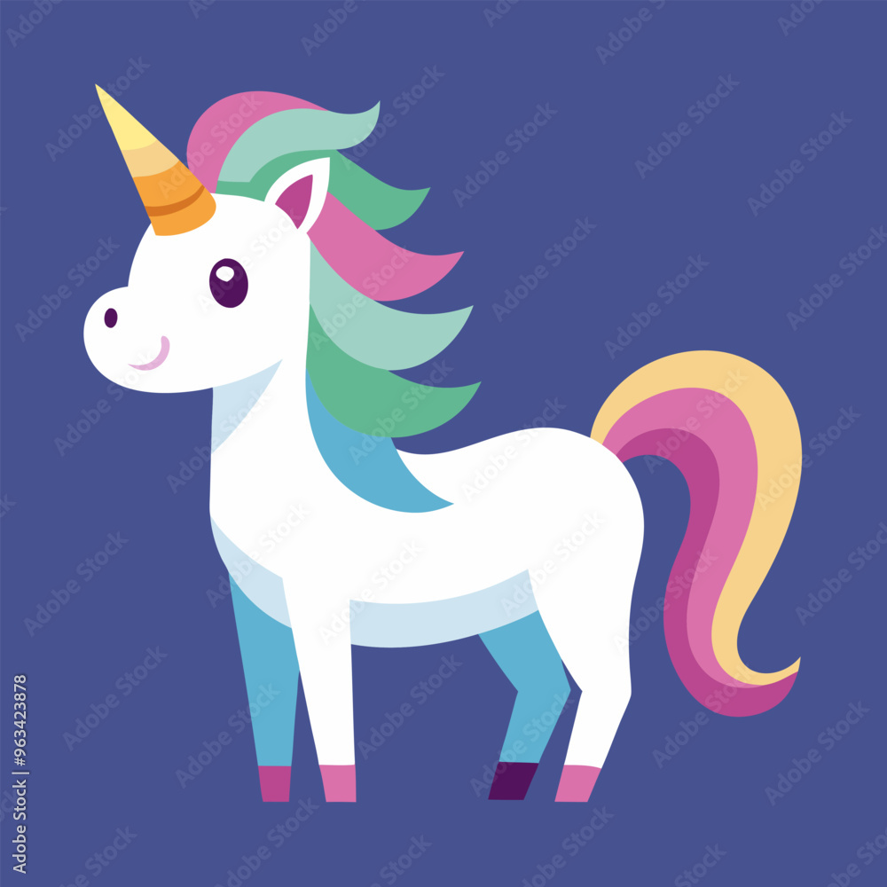 Create an atmosphere of fun with a minimalist unicorn illustration: bright design for joyful events.
Create an atmosphere of fun with a minimalist unicorn illustration: bright design for joyful events.