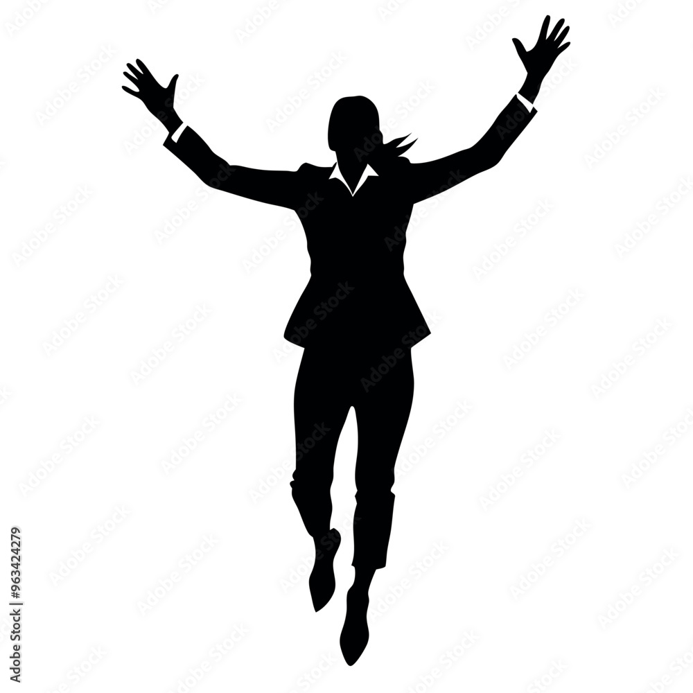 a business woman jumping on the blank space vector silhouette, isolated white background a business woman jumping on the blank space vector silhouette, isolated white background