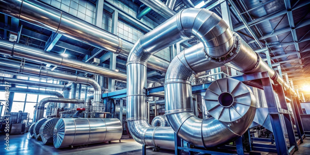 Industrial Steel Pipes and Fans in a Factory Setting, Industrial Design, Metal Pipes, Factory Architecture, industrial, factory, pipes Industrial Steel Pipes and Fans in a Factory Setting, Industrial Design, Metal Pipes, Factory Architecture, industrial, factory, pipes