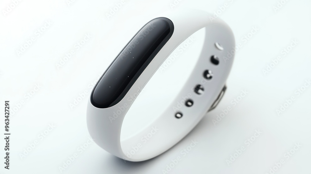 White Fitness Tracker with Black Display and Buttons White Fitness Tracker with Black Display and Buttons