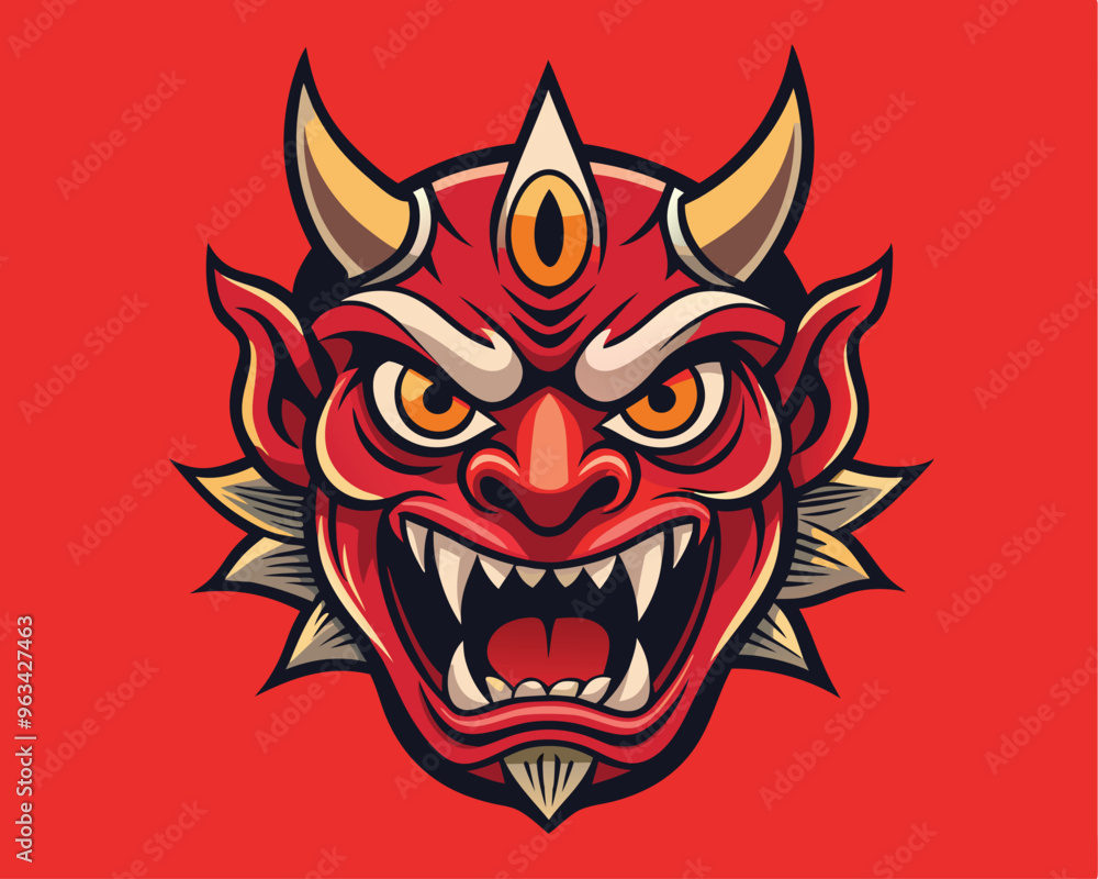 japanese demon head vector illustration japanese demon head vector illustration