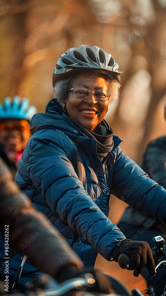 Joyful Women Biking Outdoor Adventure Scenic Beautiful Nature. AI Generated Joyful Women Biking Outdoor Adventure Scenic Beautiful Nature. AI Generated