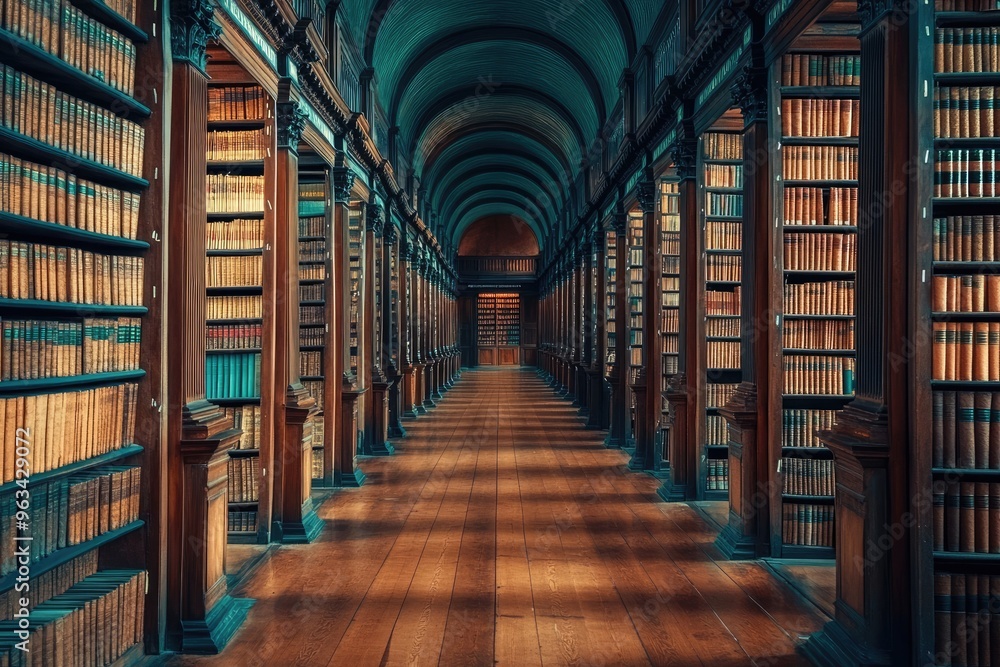 Quiet Scholarly Atmosphere in a Grand Library.. Quiet Scholarly Atmosphere in a Grand Library..
