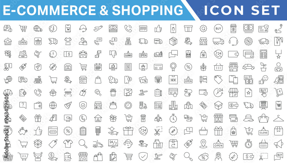 E-Commerce & Shopping thin line icons set. E-Commerce, Shop, Online Shopping Editable Stroke icons collection. Shoppind symbols set E-Commerce & Shopping thin line icons set. E-Commerce, Shop, Online Shopping Editable Stroke icons collection. Shoppind symbols set