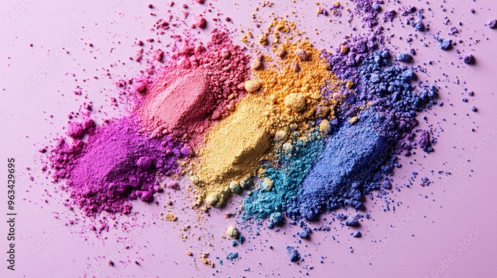 Colorful makeup powders scattered on a light purple surface --ar 16:9 --v 6.1 Job ID: 8d37e4a5-4bc0-4c20-a6f1-666a1f72a349 Colorful makeup powders scattered on a light purple surface --ar 16:9 --v 6.1 Job ID: 8d37e4a5-4bc0-4c20-a6f1-666a1f72a349