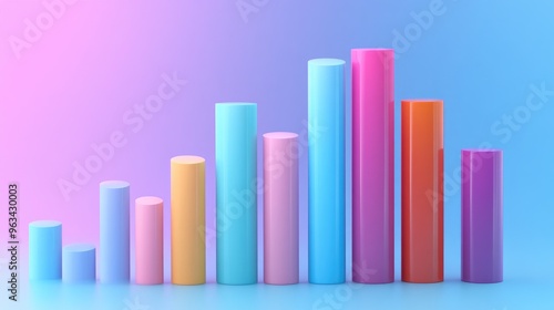 A colorful 3D bar graph with each bar labeled and highlighted, showing clear data growth over time in a clean, minimalistic style. Free Download A colorful 3D bar graph with each bar labeled and highlighted, showing clear data growth over time in a clean, minimalistic style. - GFXLoad