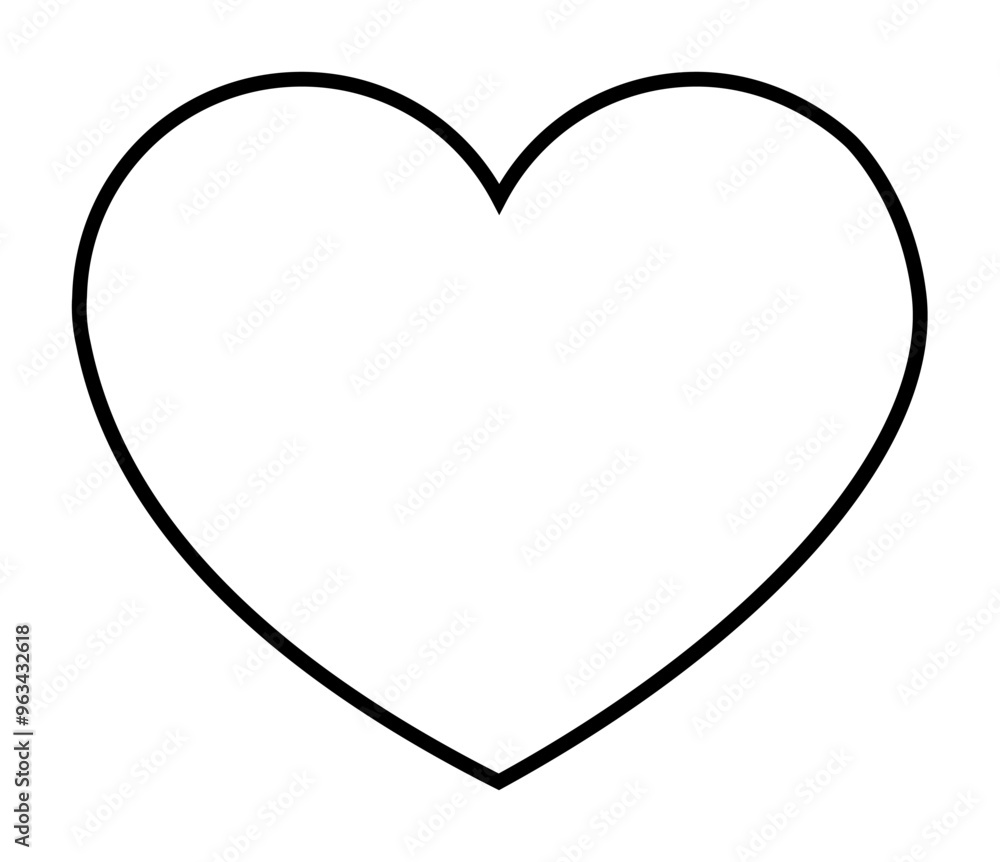 This image features a black outline of a heart shape on a white background. Ideal for themes related to love, romance, Valentines, minimalistic design, and crafting projects. This image features a black outline of a heart shape on a white background. Ideal for themes related to love, romance, Valentines, minimalistic design, and crafting projects.