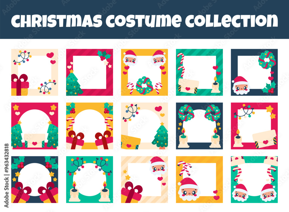 Christmas frames vector illustration set Christmas frames vector illustration set