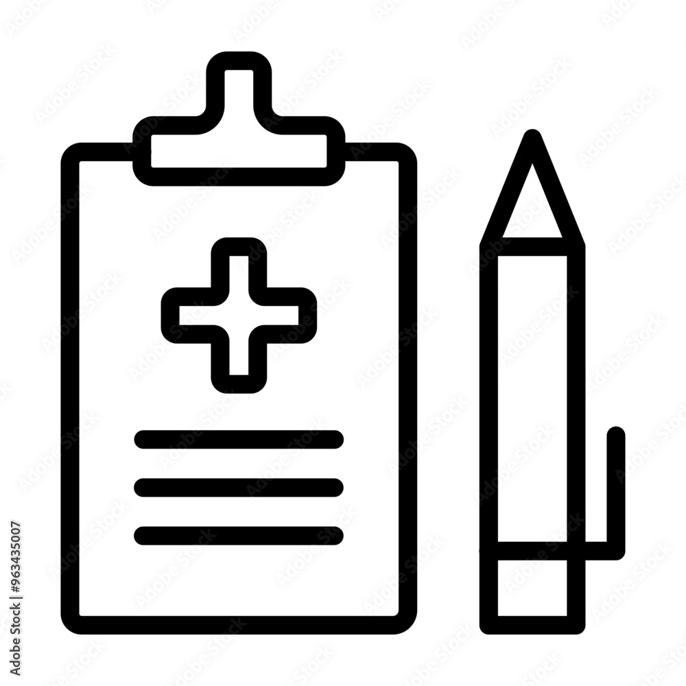 Obraz premium Medical Record Vector Line Icon Design