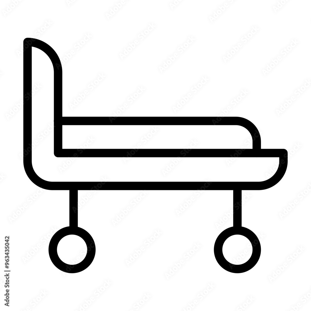 Patient Bed Vector Line Icon Design Patient Bed Vector Line Icon Design