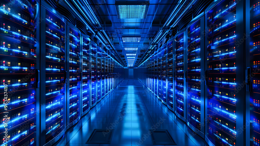 Big data center technology warehous with servers information digitalization Starts. SAAS, Cloud Computing, Web Service Big data center technology warehous with servers information digitalization Starts. SAAS, Cloud Computing, Web Service