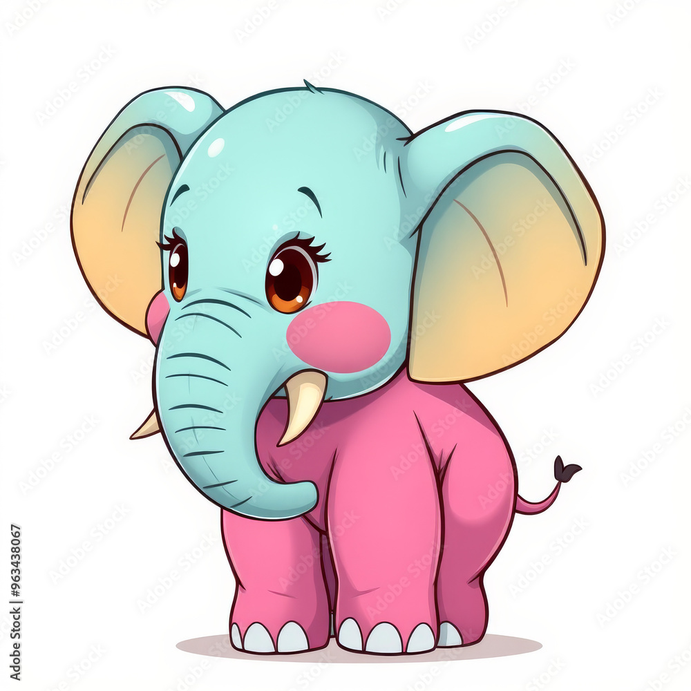 Fototapeta premium Cute Baby Elephant Standing